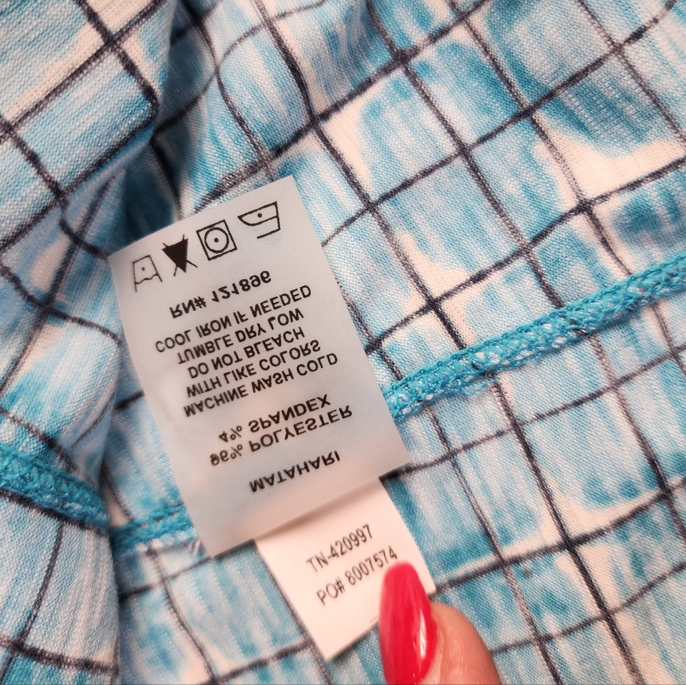 NWT Title Nine Matahari Blue Shibori Blocks Racerback Tank Size XL Stinkstopper - Picture 13 of 14